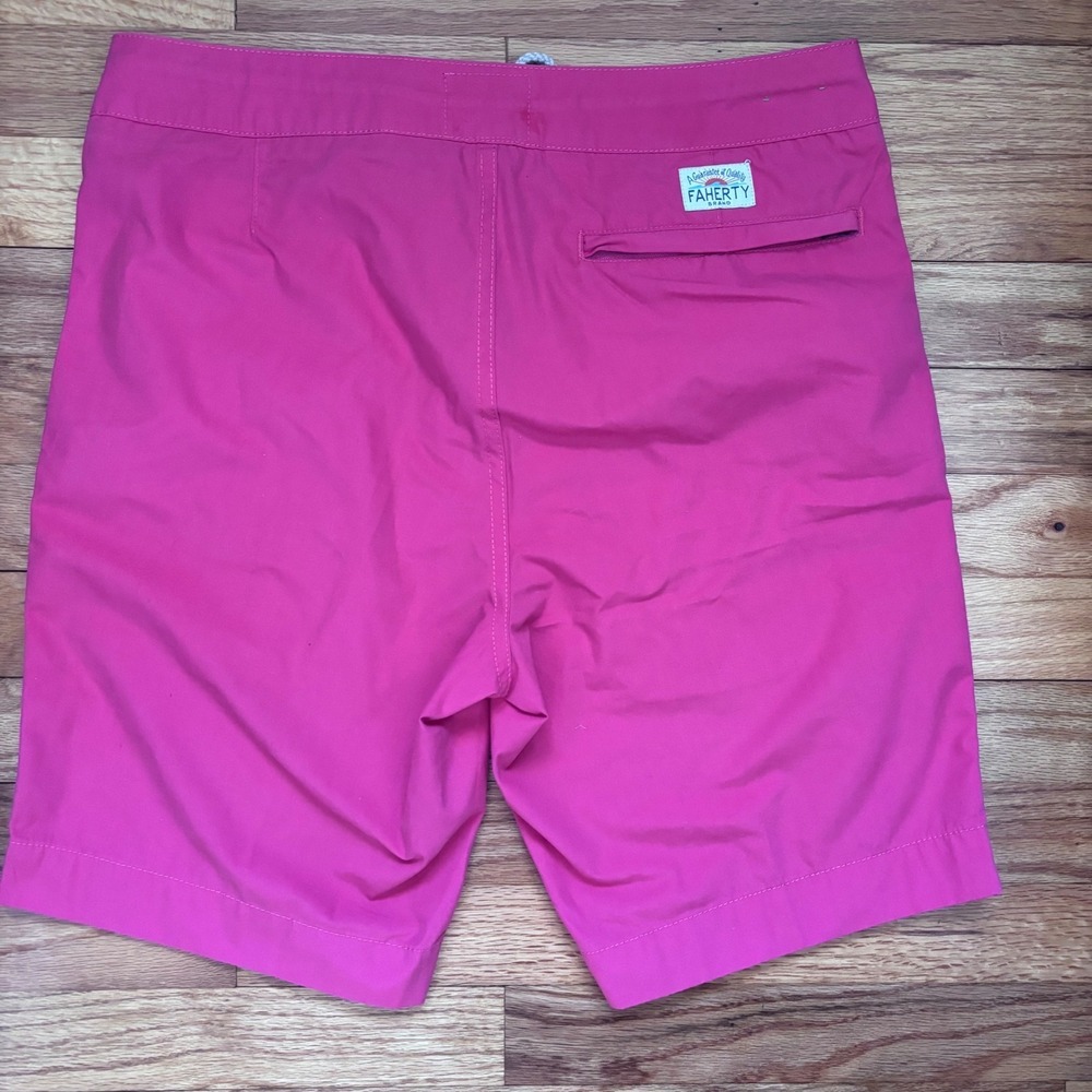 Faherty All Day Shorts Mens 29 Red Recycled Polyester Cotton Hybrid - Picture 6 of 6